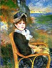 Pierre Auguste Renoir Au bord de la mer painting